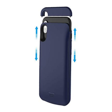 iPhone XS Max 5000mAh Slim Powercase Powerbank Oplader Batterij Cover Case Hoesje Blauw