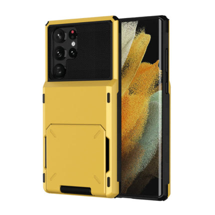 Samsung Galaxy S23 Plus - Kaarthouder Hoesje - Wallet Card Slot Portemonnee Cover Case Geel