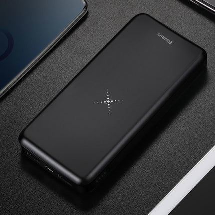 10.000mAh Draadloze Qi Oplader + Powerbank Noodaccu Batterij Wireless Charger Pad Zwart 