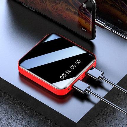 Mini Externe 20.000mAh Powerbank 2x USB LED Display Noodaccu Batterij Oplader Charger Rood