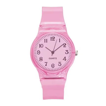 Jelly Horloge voor Dames - Kwarts Uurwerk Silicoon Bandje - Roze