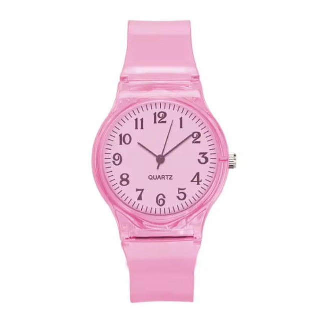 Jelly Horloge voor Dames - Kwarts Uurwerk Silicoon Bandje - Roze