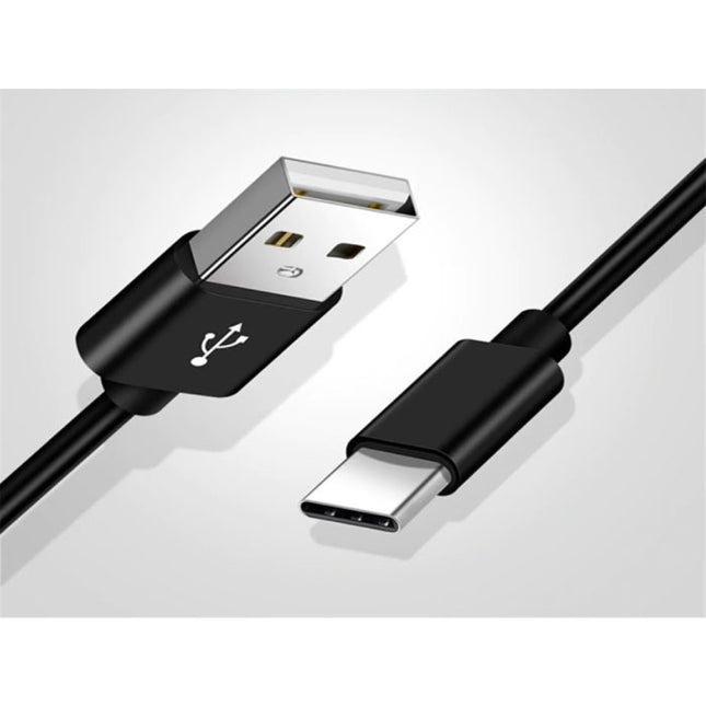 Gekrulde USB-C Oplaadkabel - Fast Charge 2.4A Spiraal Datakabel 1.1 Meter Oplader Kabel Zwart