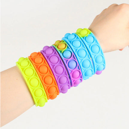 Pop It Armband - Fidget Anti Stress Speelgoed Bubble Toy Siliconen Blauw-Oranje-Groen