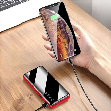 80.000mAh Powerbank met 4 Poorten - Ingebouwde Zaklamp - Externe Noodaccu Batterij Oplader Charger Rood