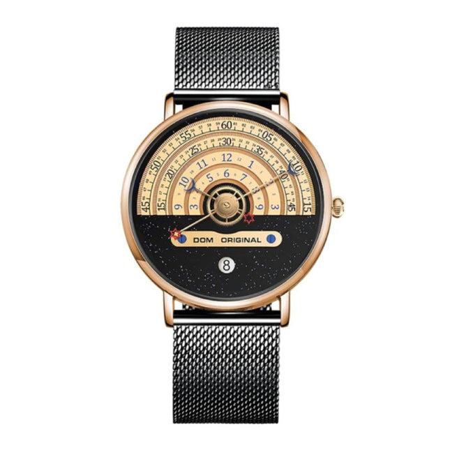 Night and Day Horloge - Anoloog Luxe Uurwerk voor Mannen en Vrouwen - Zwart