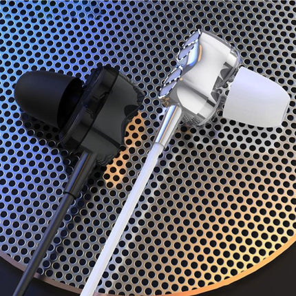 H102 Oordopjes met Opbergtasje - Microfoon en Controls - 3.5mm AUX Oortjes Volumebeheer Wired Earphones Oortelefoon Zwart