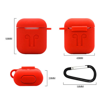 6 in 1 Kit voor AirPods 1 / 2 Wit - Hoesje / Anti-Lost Strap / Karabijnhaak / Opbergdoosje / Draagband / 2x Stofkap