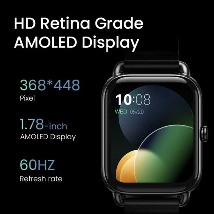 RS4 Plus Smartwatch Magnetisch Bandje Fitness Sport Activity Tracker Horloge Android iOS Zwart