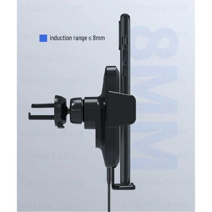 Qi Draadloze Autolader 15W - Airvent Clip Oplader Universeel Wireless Car Charging Pad Zwart