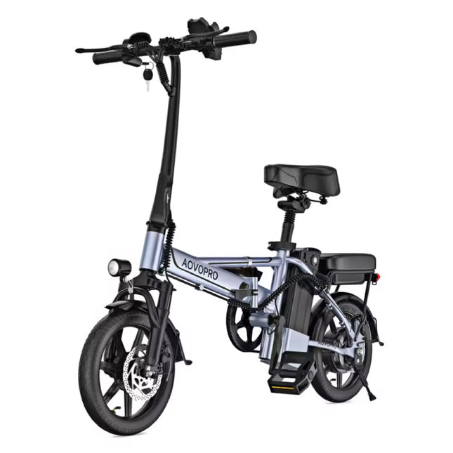 E14 Pro Elektrische Fiets - 14" Opvouwbare Smart Fatbike - 500W - 48V / 15,6 Ah - Zilver