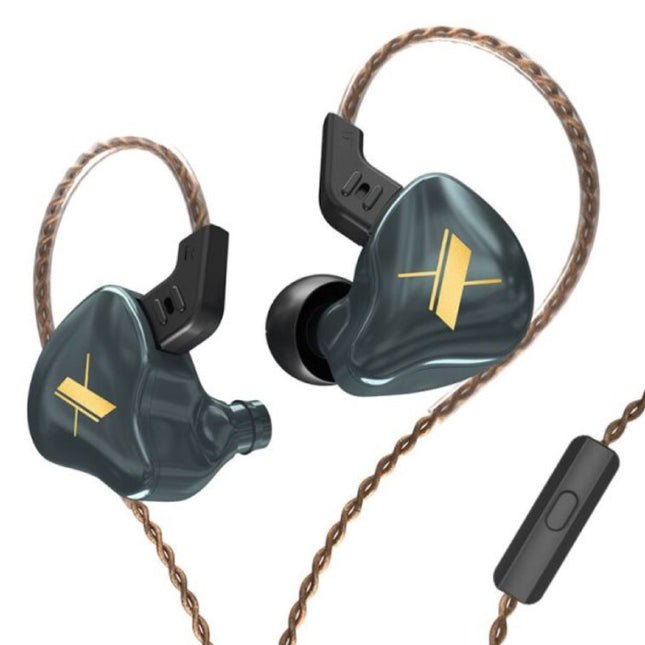 EDX 1DD Oordopjes met Microfoon en Muziek Beheer - 3.5mm AUX Oortjes Wired Earphones Oortelefoon Grijs