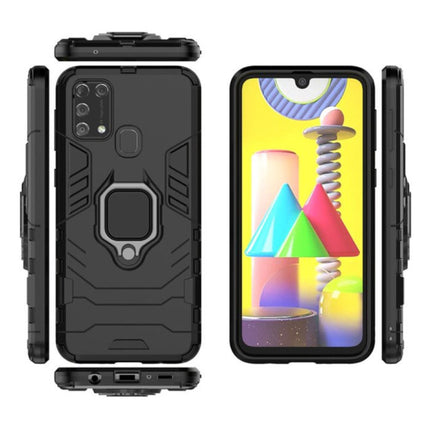 Samsung Galaxy A70 Hoesje  - Magnetisch Shockproof Case Cover Cas TPU Zwart + Kickstand