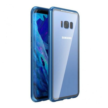 Samsung Galaxy S8 Magnetisch 360° Hoesje met Tempered Glass - Full Body Cover Hoesje + Screenprotector Blauw