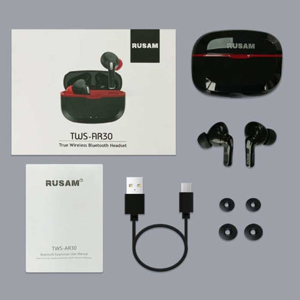 AR30 Draadloze Oortjes - Headset Oordopjes TWS Bluetooth 5.2 Earphones Earbuds Rood