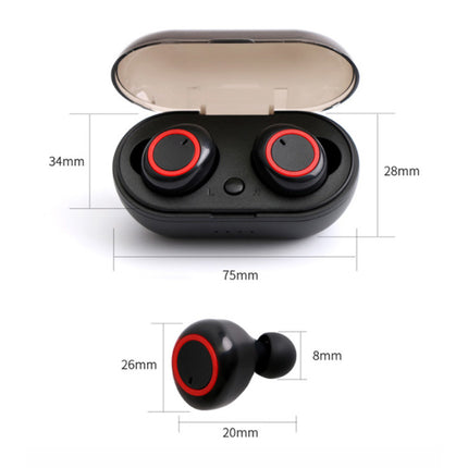 A2 Draadloze Oortjes - Touch Control Oordopjes TWS Bluetooth 5.0 Earphones Earbuds Oortelefoon Zwart-Rood