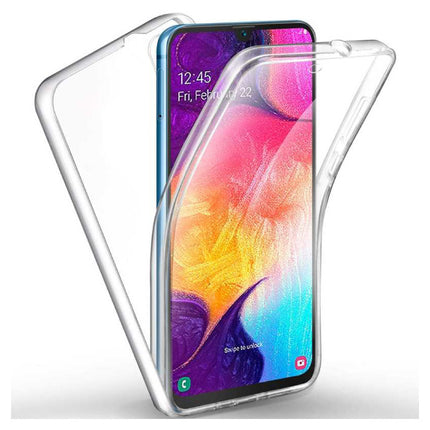 Samsung Galaxy A30 Full Body 360° Hoesje - Volledige Bescherming Transparant TPU Silicone Case + PET Screenprotector