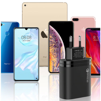 Qualcomm Quick Charge 3.0 Triple 3x Port USB Muur Oplader Wallcharger AC Thuislader Stekkerlader Adapter