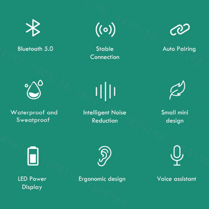 Draadloze Oortjes - TWS Oordopjes Bluetooth 5.0  Wireless Ear Buds Earphones Oortelefoon Wit