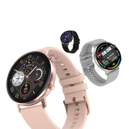 Smartwatch met Extra Bandje - Roestvrij Staal Mesh / Silicoon Fitness Sport Activity Tracker Horloge Android - Roze