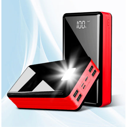 80.000mAh Powerbank met 4 Poorten - Ingebouwde Zaklamp - Externe Noodaccu Batterij Oplader Charger Rood