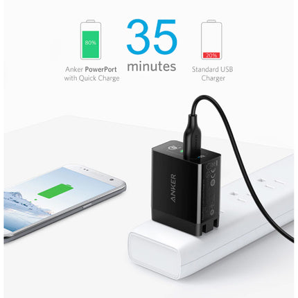 Stekkerlader - PowerIQ / Quick Charge 3.0 Wallcharger AC Thuislader Muur Oplader Adapter Zwart