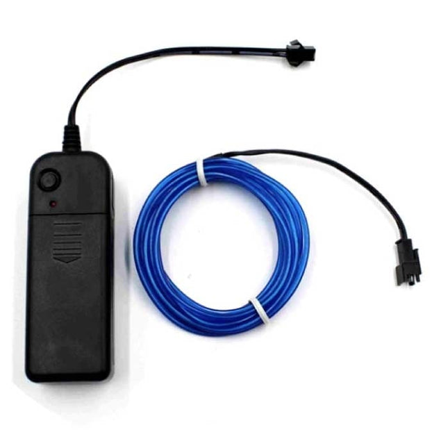 Neon LED Strip 1 Meter - Flexibele Verlichting Tube met  AA Batterij Adapter Waterdicht Blauw