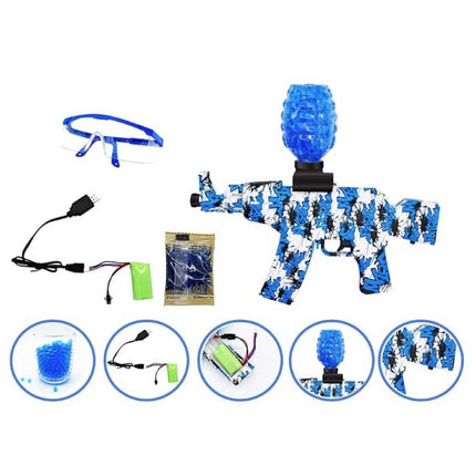Elektrische Gel Blaster met 10.000 Balletjes - AK47 Model Water Speelgoed Foam Shooter Blauw