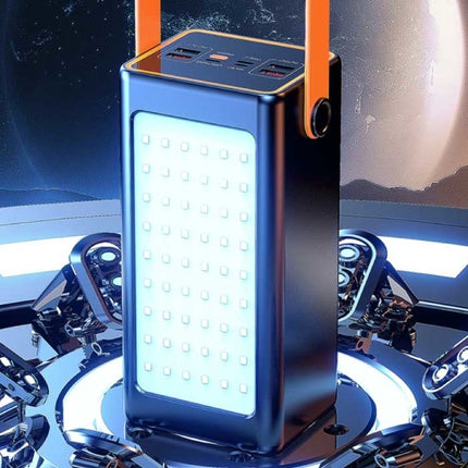 100.000mAh Powerbank met 4 Poorten - 66W Ingebouwde Zaklamp - Externe Noodaccu Batterij Oplader Charger Wit