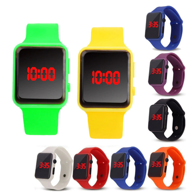 Digitaal Horloge Polsband - Silicoon Bandje LED Scherm Sport Fitness - Wit