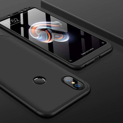 Xiaomi Redmi Note 8T Full Cover - 360° Body Hoesje Case + Screenprotector Tempered Glass Zwart