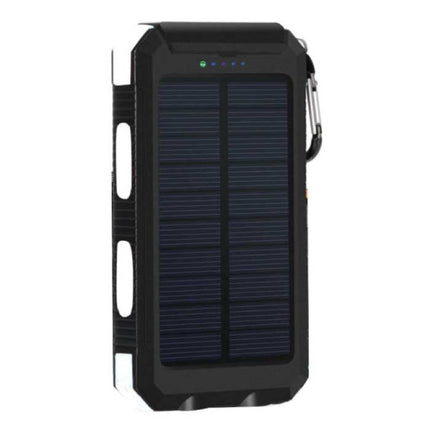 Solar Charger 20.000mAh met Zaklamp - Externe Powerbank Zonnepaneel Noodaccu Batterij Oplader Zon Wit