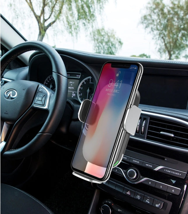 15W Qi Draadloze Autolader Oplader Universeel 9V - 1.67A Wireless Car Charging Pad Wit