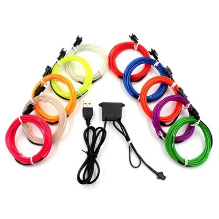 Neon LED Strip 2 Meter - Flexibele Verlichting Tube met  AA Batterij Adapter Waterdicht Paars