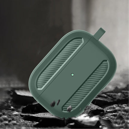 Shockproof Hoesje voor AirPods 1 / 2 met Karabijnhaak - AirPod Case Cover Skin - Groen