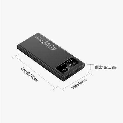 20.000mAh Mini Powerbank  met LED Display - 40W Noodaccu Batterij Oplader Wit