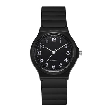 Siliconen Horloge - Kwarts Polshorloge Voor Dames Studenten - Zwart