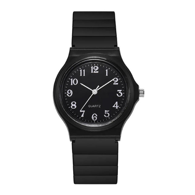 Siliconen Horloge - Kwarts Polshorloge Voor Dames Studenten - Zwart