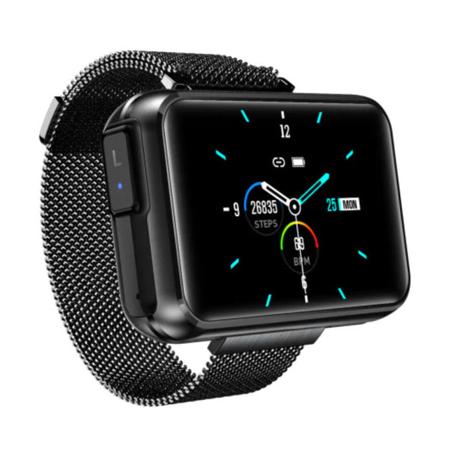 T91 Smartwatch Breed Display met Draadloze Oortjes - 1.4 Inch Scherm - Smartband Fitness Tracker Sport Activity Horloge iOS Android Zwart
