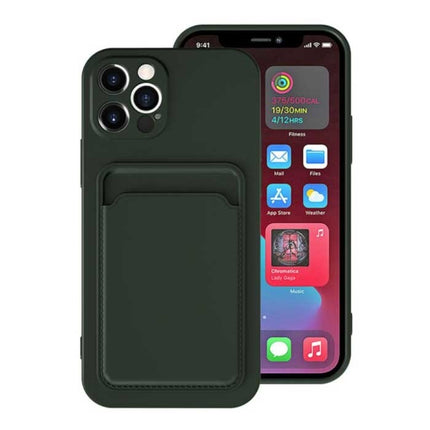 iPhone 7 Plus Kaarthouder Hoesje - Wallet Card Slot Cover Groen
