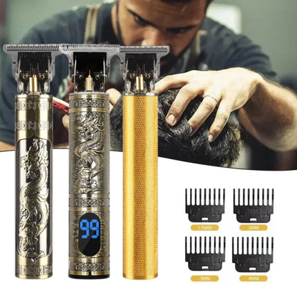 Retro T9 Tondeuse met LCD Scherm - Draadloze Trimmer Elektrisch Scheermachine - Gouden Boeddha