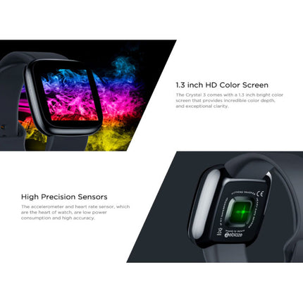 Crystal 3 Smartwatch Smartband Smartphone Fitness Sport Activity Tracker Horloge IPS iOS Android iPhone Samsung Huawei Groen