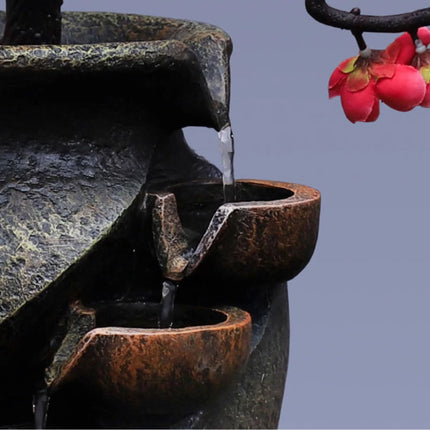 Sier Waterval Zen Garden - Plant Vaas Feng Shui Fontein Decor Ornament