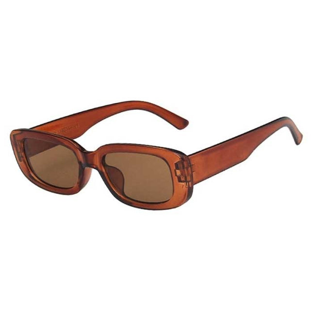 Trendy Vierkante Zonnebril voor Dames - Retro Reisbril Fashion Shades Anti-UV Bril Bruin