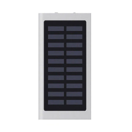 Externe 30.000mAh Solar Charger Powerbank Zonnepaneel Noodaccu Batterij Oplader Zon Zilver