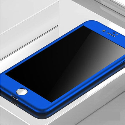 iPhone 7 360°  Full Cover - Full Body Case Hoesje + Screenprotector Blauw