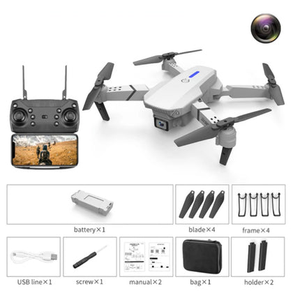 E88 Mini RC Drone met 4K Camera - WiFi Quadcopter met One Key Auto Return - Wit