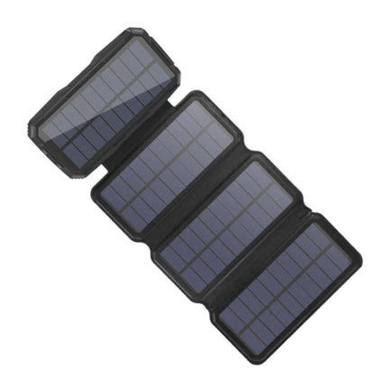 26800mAh Draagbare Solar Powerbank 4 Zonnepanelen - Flexibele Zonne-energie Batterij Oplader 7.5W Zon Zwart