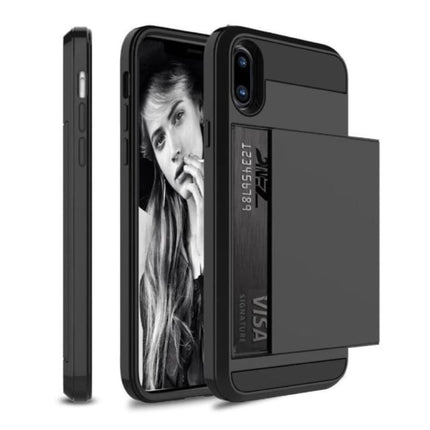 iPhone XS Max  - Wallet Card Slot Cover Case Hoesje Business Zwart