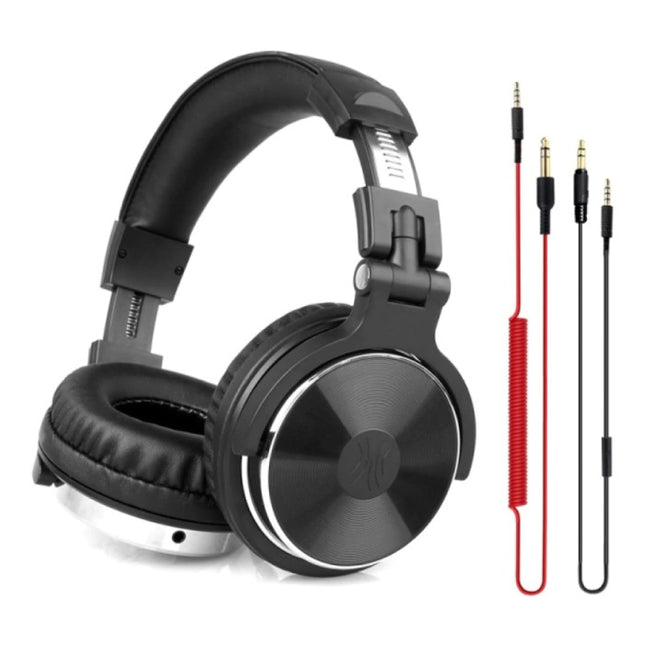 Studio Koptelefoon met 6.35mm en 3.5mm AUX Aansluiting - Headset met Microfoon DJ Headphones Zwart